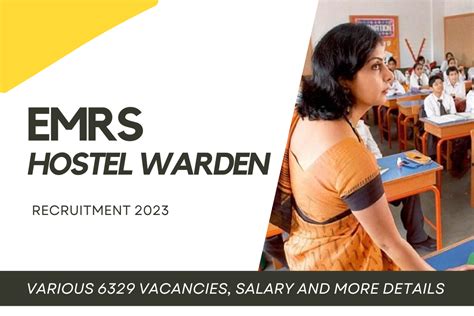 Emrs Hostel Warden Recruitment 2023 Notice Out Apply Online For 6329