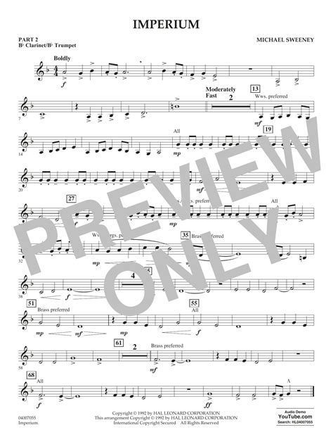 Imperium Pt 2 Bb Clarinet Bb Trumpet By Michael Sweeney Sheet Music