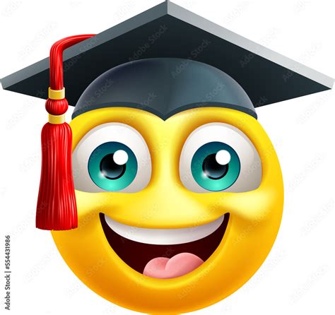 Education School College Graduate Emoji Emoticon Stock Illustration