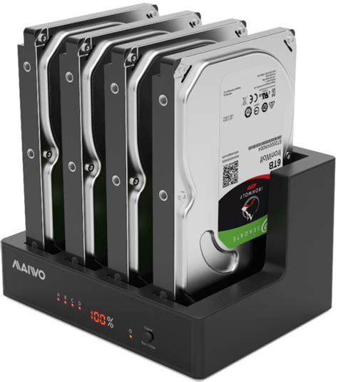 Док-станция Maiwo клонировщик для 4-х HDD 2.5"/3.5" SATA/SSD - USB 3.0 ...