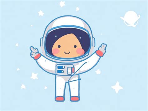 Crianças astronautas felizes astronauta de desenho animado em um traje