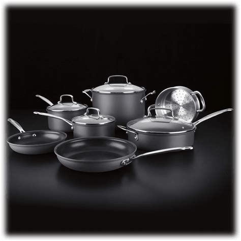 Morningsave Cuisinart 11 Piece Black Stainless Collection Cookware Set