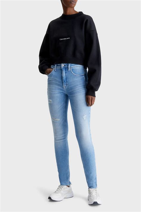 Calvin Klein Pamuklu Yüksek Bel Skinny Fit Dar Paça Jeans J20J2208531AA