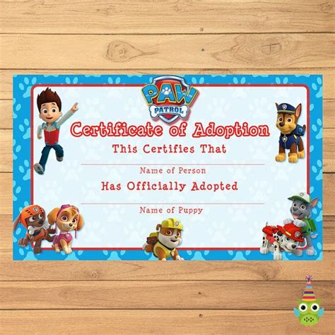 Paw Patrol Certificate Printable Free Printable Templates