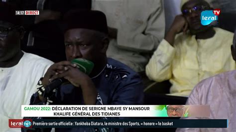 Séclaration de Serigne Mbaye Sy Mansour Khalife général des Tidianes