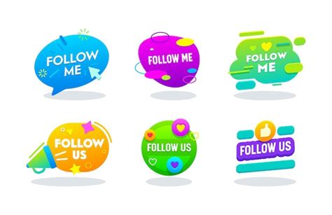 Premium Vector Follow Us And Follow Me Icons Vector Illustration