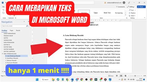 Cara Merapikan Tulisan Di Microsoft Word Secara Cepat Pada Skripsi