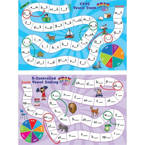 Really Good Stuff® Long And Tricky Vowel Pattern Word Building Board Games 1 Game