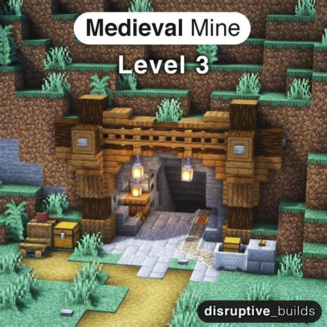 Here are 4 levels of a Medieval Mine Entrance! : r/Minecraftbuilds