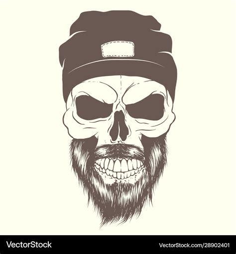 Skull With Hat And Beard Royalty Free Vector Image