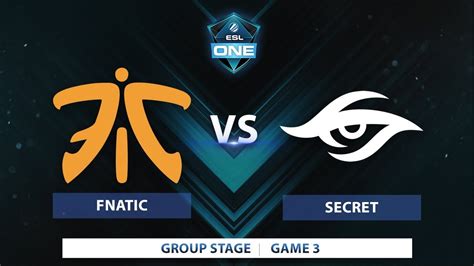 Fnatic Vs Secret Game Esl One Katowice Youtube