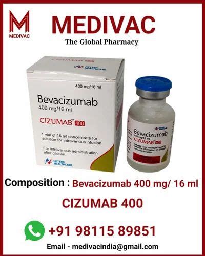 Hetero Bevacizumab 400 Mg Injection Packaging 50 ML At Rs 10900 Box