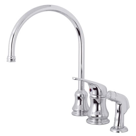 Kingston Brass KS821CSP Single-Handle Kitchen Faucet, Polished Chrome ...