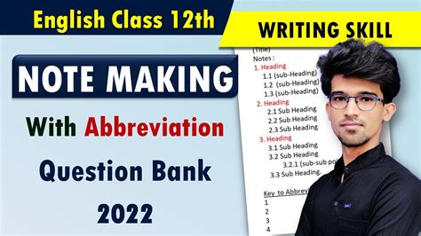 Note Making And Summary With Abbreviations English Class 12 12th