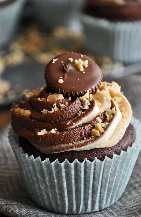 Devil S Food Cupcakes With Peanut Butter And Chocolate Twirled Frosting