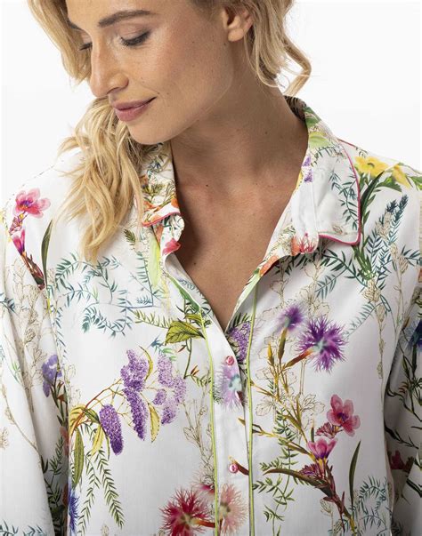 Flower Printed Pyjamas In Viscose RIVIERA Multicolour Lingerie Le Chat