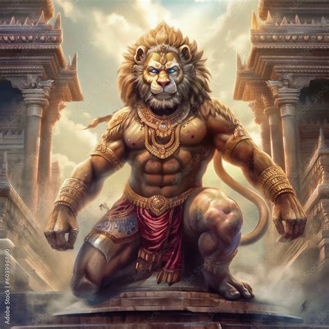 Hindu God Narasimha Stock Illustration Adobe Stock