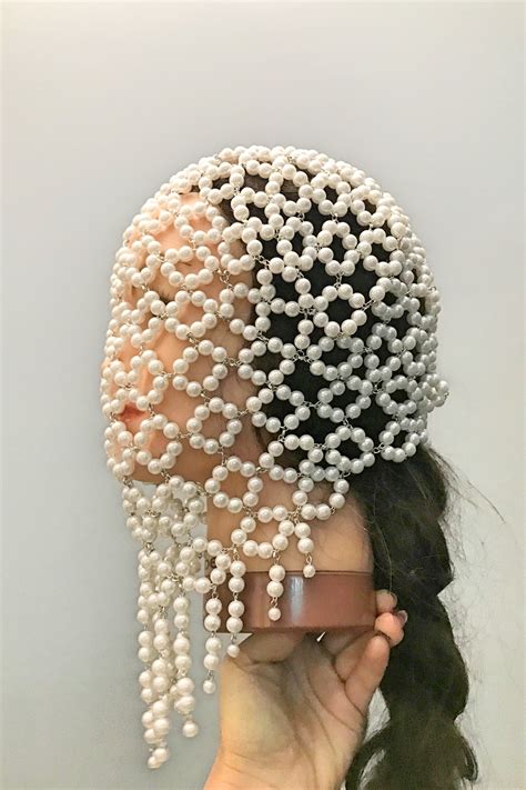 Pearl Face Mask Avery Haute Couture Mask Getman Jewelry