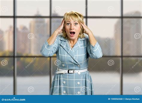 Surprised Mature Woman Open Mouth Stock Photo Image Of Elegant