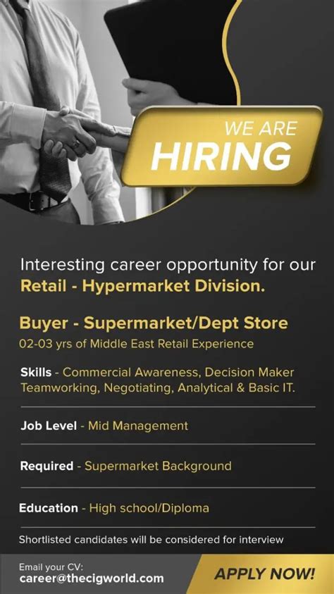 Buyer Supermarket Dubai Uae Gulf Career Hunt