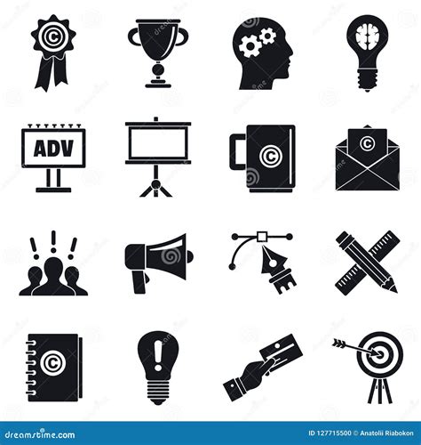 Sistema Del Icono Del Marketing De Marca Estilo Simple Ilustración del