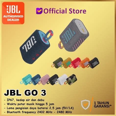 Promo Jbl Go 3 Portable Bluetooth Wireless Speaker Go3 Yellow Cicil 0