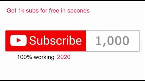 How To Get 1k Subs For Free And Easy In 10s Youtube