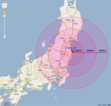 特集 福島原発事故現場から半径300キロについて