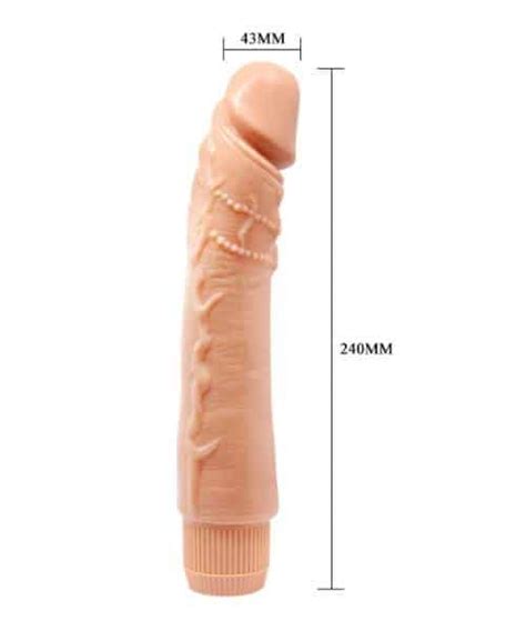 Pênis Vibrador 24 cm Material Macio Vibração Multivelocidade