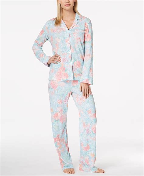 Miss Elaine Bouquet Print Knit Pajama Set Macys