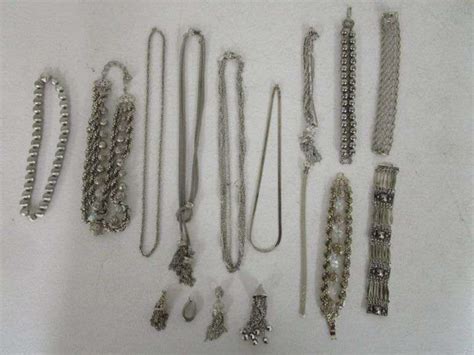 Assortment Of Silver Tone Costume Jewelry Oberman Auctions