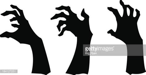 Three Silhouettes Of Zombie Hands With Their Arms Extended