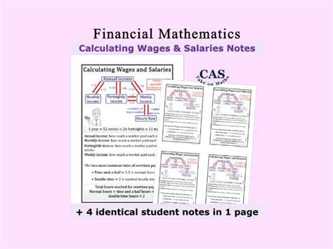 Financial Literacy Calculating Wages And Salaries Notes Financial