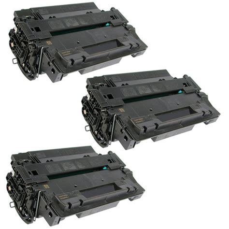 Compatible 3 Pack Hp 55a Ce255a Black Laser Toner Cartridge Laserjet