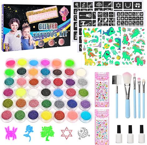 Kit Tatouage Paillette Enfant Couleurs Tatouage Ephemere Enfant