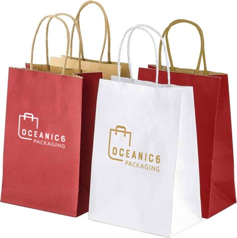 Recycled Brown Kraft Paper Bag With Twisted Handle Oceanic6 Packaging