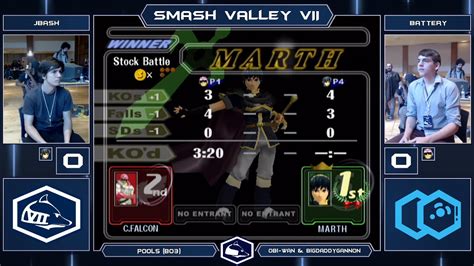 Smash Valley Vii Melee Singles Jbash Marth Vs Battery Falcon