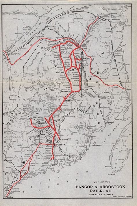 1920 Antique Bangor & Aroostook Railroad Map Vintage Maine Railway Map ...