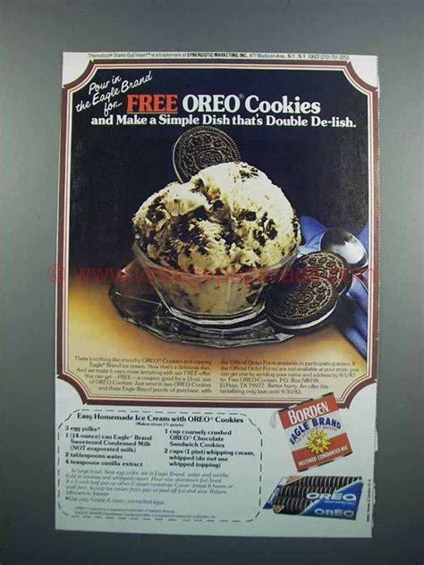 1983 Borden Eagle Condensed Milk & Oreo Cookies Ad