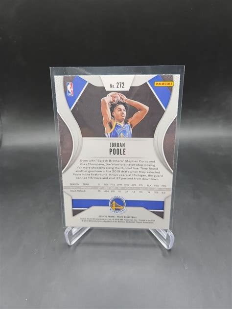 2019 20 Panini Prizm Silver Jordan Poole RC Golden State Warriors 272