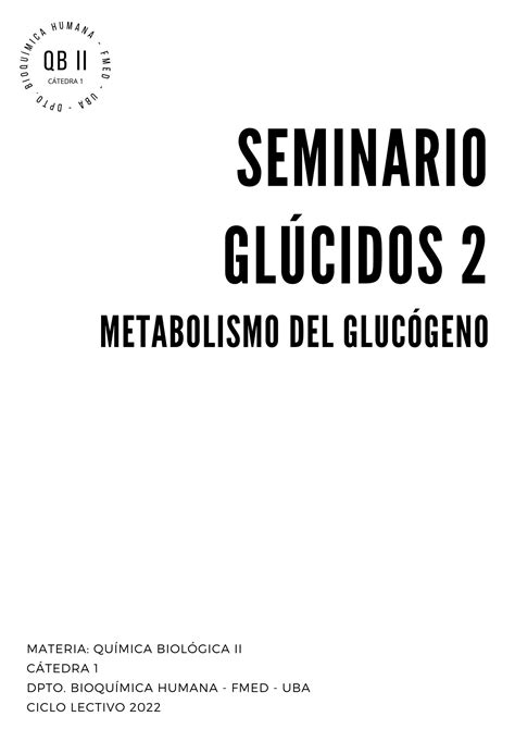 Solution Seminario Metabolismo De Gl Cidos Texto Studypool