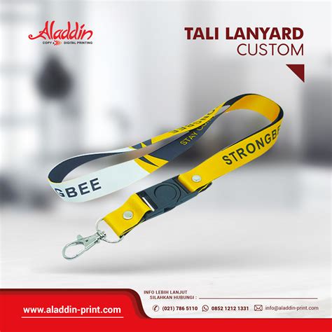 Tali Lanyard Custom Print Gantungan ID Card Aladdin Copy Digital