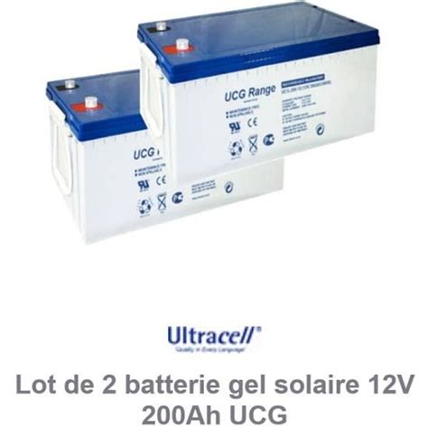 Lot De Batterie Gel Solaire V Ah Ucg Ultracell Cdiscount Auto