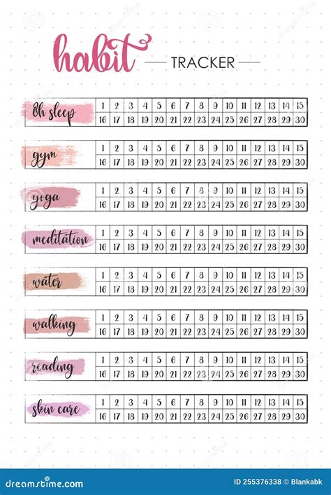 Habit Tracker Printable For 30 Days Stylish Life For Moms 56 Off