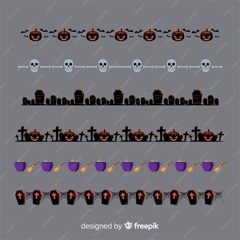 Pack De Bordes De Halloween Vector Gratis