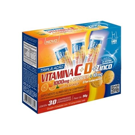 Compre Vitamina C Zinco D 30 Comprimidos Efervescentes