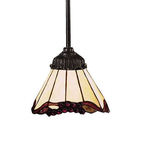 Titan Lighting 1 Light Tiffany Bronze Ceiling Mount Pendant Tn 10514 The Home Depot