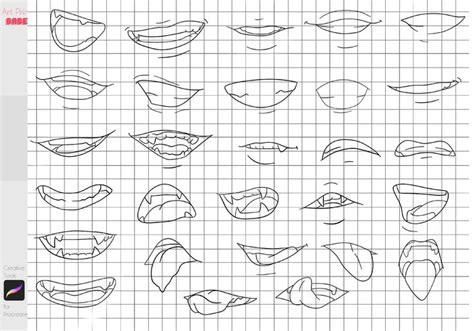 Procreate Anime Mouth Stamps Lips By Artprintbabe On Creativemarket In