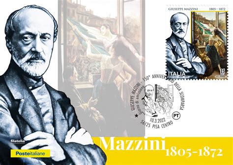 Cartolina Filatelica Italia Nuova Giuseppe Mazzini Emissione