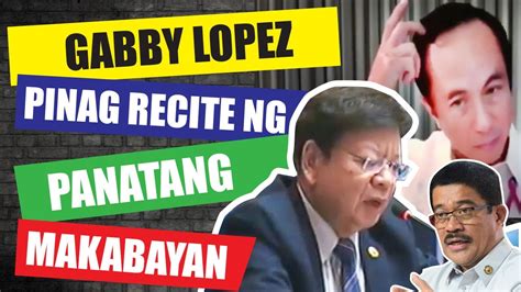 Gabby Lopez Nabuking Ni Marcoleta Nangamote Sa Panatang Makabayan